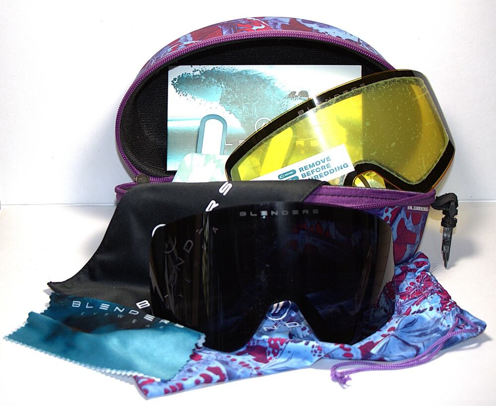 Blenders Eyewear 2 Spare Lenses + Hard Case – Ski Snow Goggles Accessories